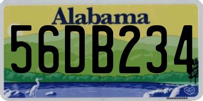 AL license plate 56DB234