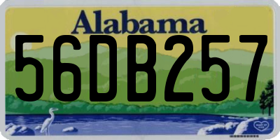 AL license plate 56DB257