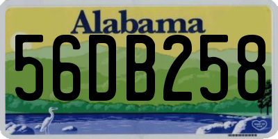 AL license plate 56DB258