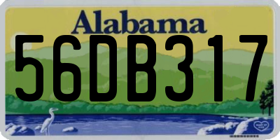 AL license plate 56DB317