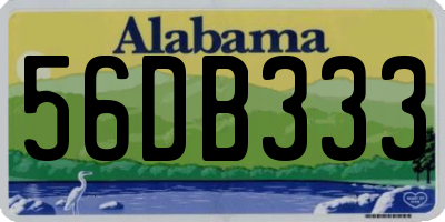 AL license plate 56DB333