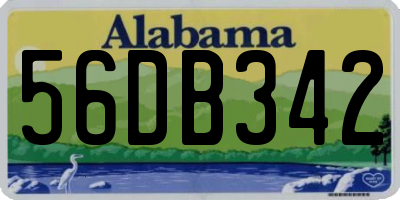 AL license plate 56DB342