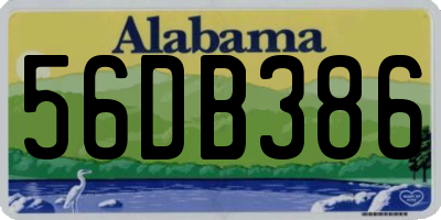 AL license plate 56DB386