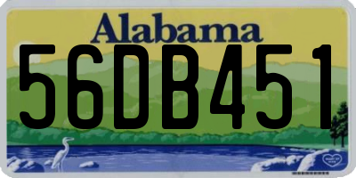 AL license plate 56DB451