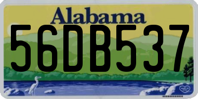 AL license plate 56DB537