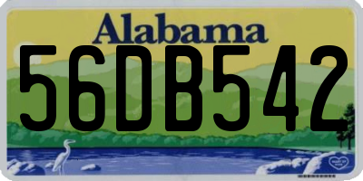 AL license plate 56DB542
