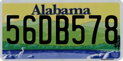 AL license plate 56DB578