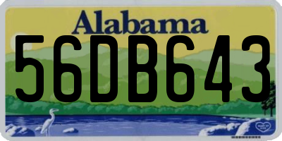 AL license plate 56DB643