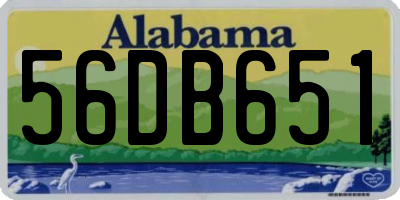 AL license plate 56DB651
