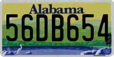 AL license plate 56DB654