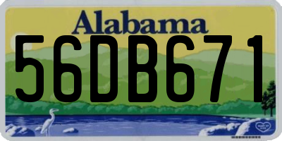AL license plate 56DB671