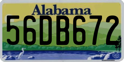 AL license plate 56DB672