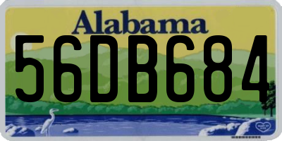 AL license plate 56DB684