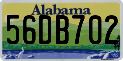 AL license plate 56DB702