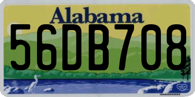 AL license plate 56DB708