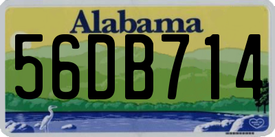 AL license plate 56DB714
