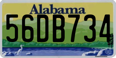 AL license plate 56DB734