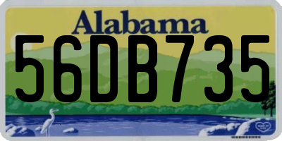 AL license plate 56DB735