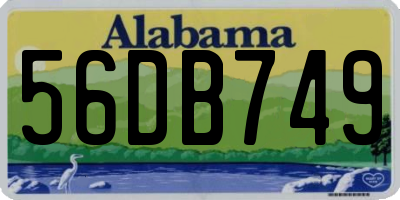 AL license plate 56DB749