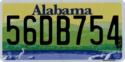 AL license plate 56DB754