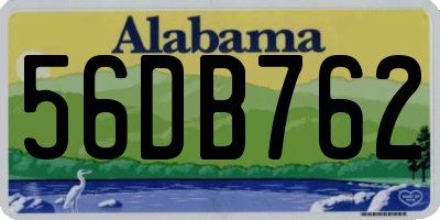 AL license plate 56DB762