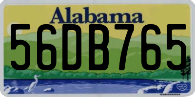 AL license plate 56DB765