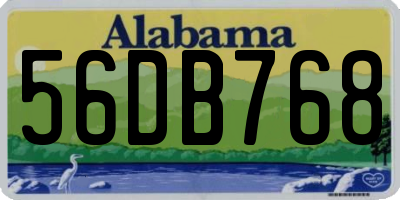 AL license plate 56DB768