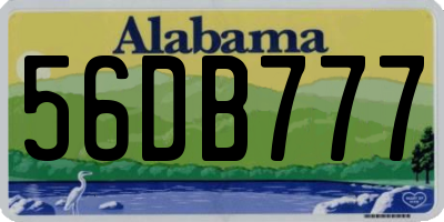 AL license plate 56DB777