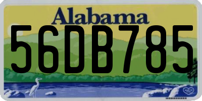 AL license plate 56DB785
