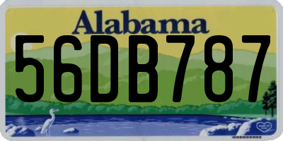 AL license plate 56DB787