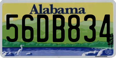 AL license plate 56DB834