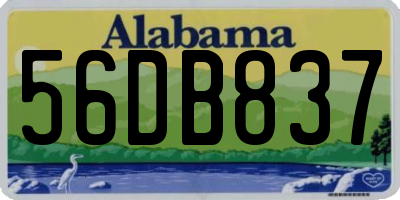 AL license plate 56DB837