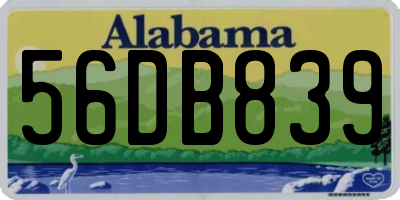 AL license plate 56DB839