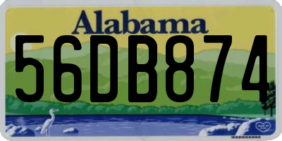 AL license plate 56DB874