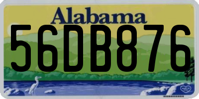 AL license plate 56DB876