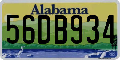 AL license plate 56DB934