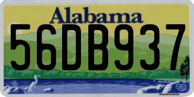 AL license plate 56DB937