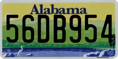 AL license plate 56DB954
