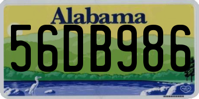 AL license plate 56DB986