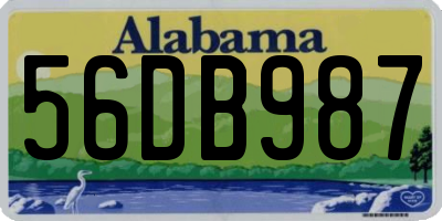 AL license plate 56DB987