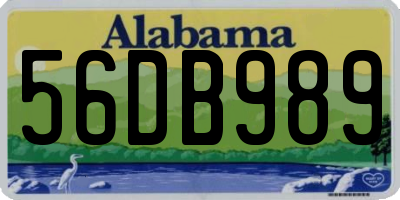 AL license plate 56DB989