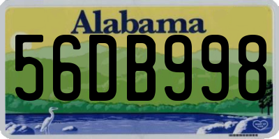 AL license plate 56DB998