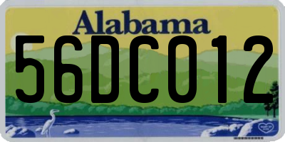 AL license plate 56DC012