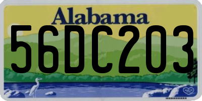 AL license plate 56DC203