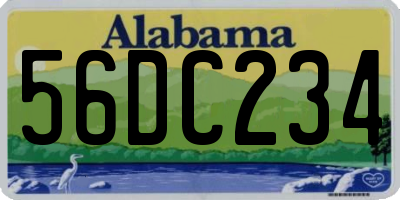 AL license plate 56DC234