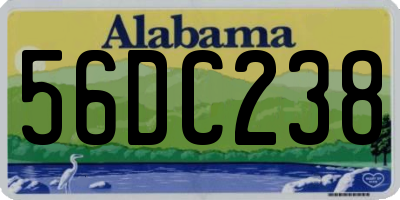 AL license plate 56DC238