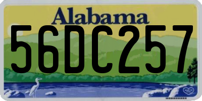 AL license plate 56DC257