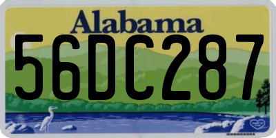 AL license plate 56DC287