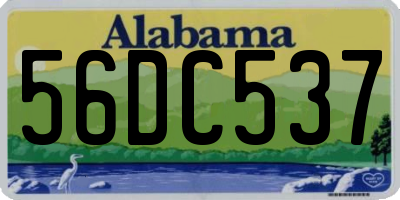 AL license plate 56DC537