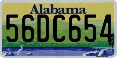 AL license plate 56DC654